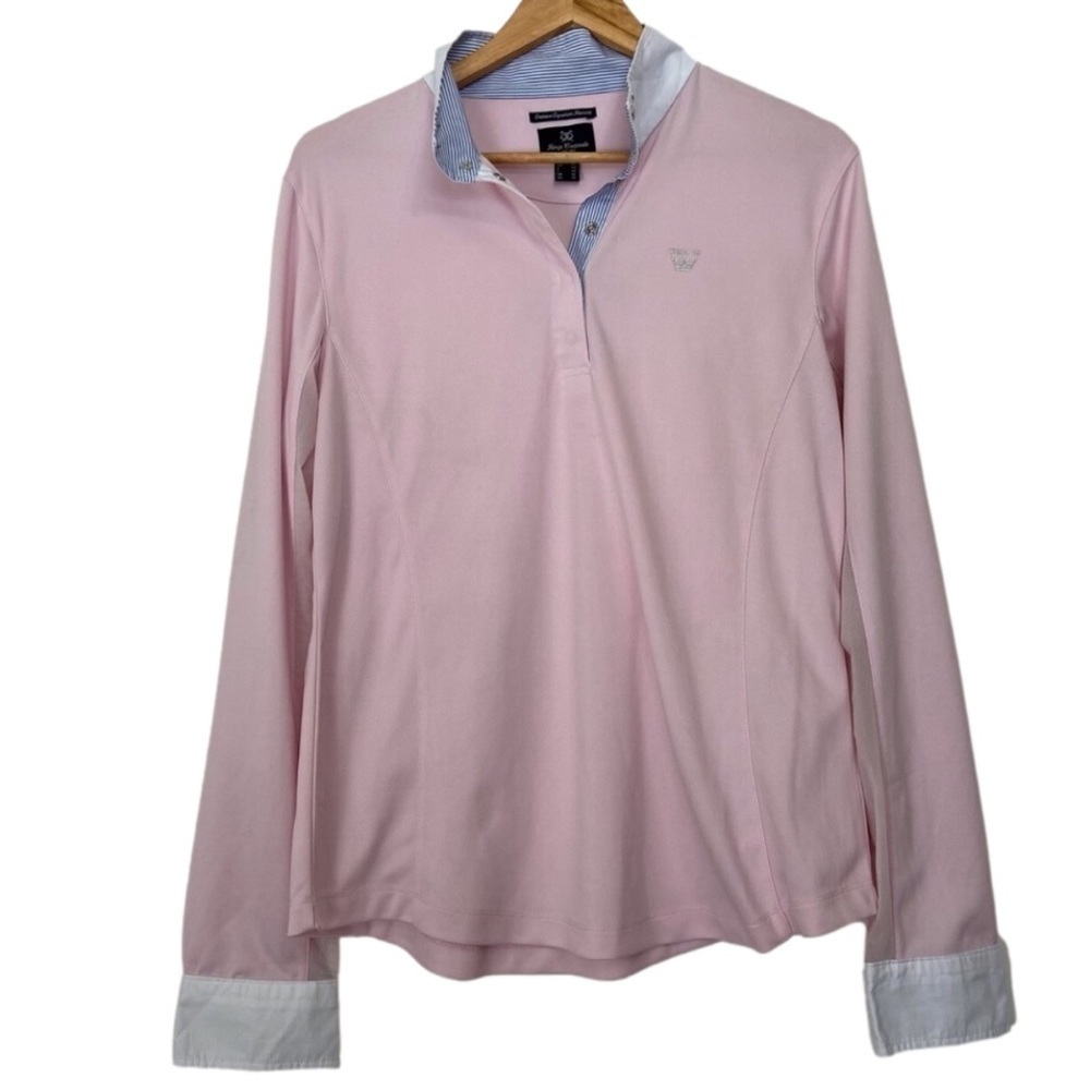 2/40$ Horze Crescendo long sleeves shirt mesh pink size 12 equestrian riding